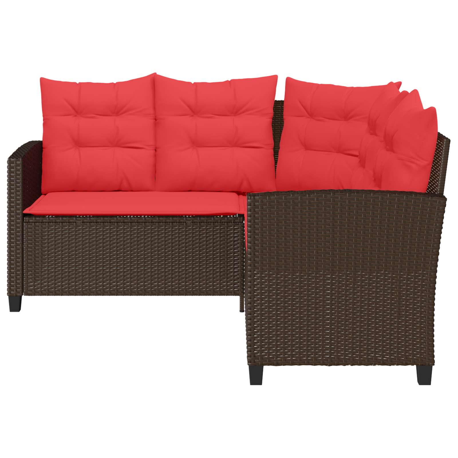 Set di divani da esterno 2 pcs Marrone e Rosso polyrattan | homemem39