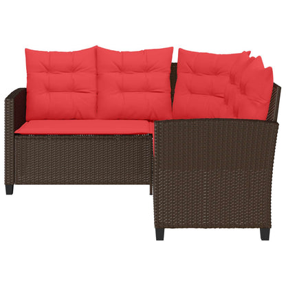 Set di divani da esterno 2 pcs Marrone e Rosso polyrattan | homemem39