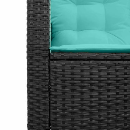 Divano da giardino 2 pcs Nero e Turchese Poly Rattan | homemem39