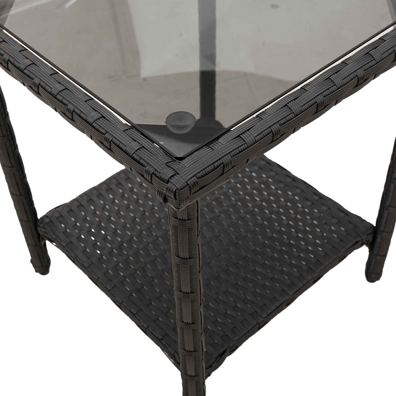 Divano da giardino 2 pcs Nero e Turchese Poly Rattan | homemem39