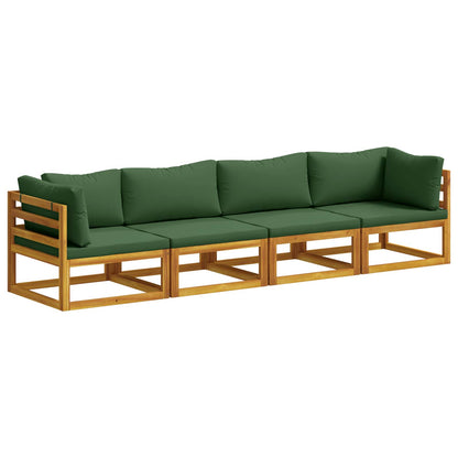 Set di divani 4 pz Naturale Legno di Acacia Massello