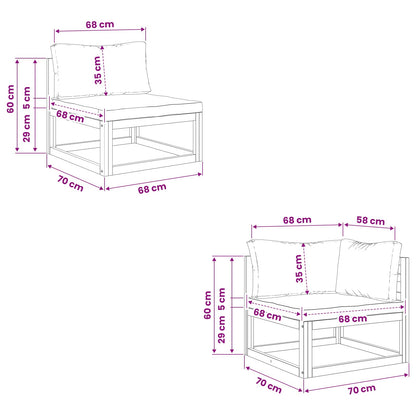Set di divani 4 pz Naturale Legno di Acacia Massello | homemem39
