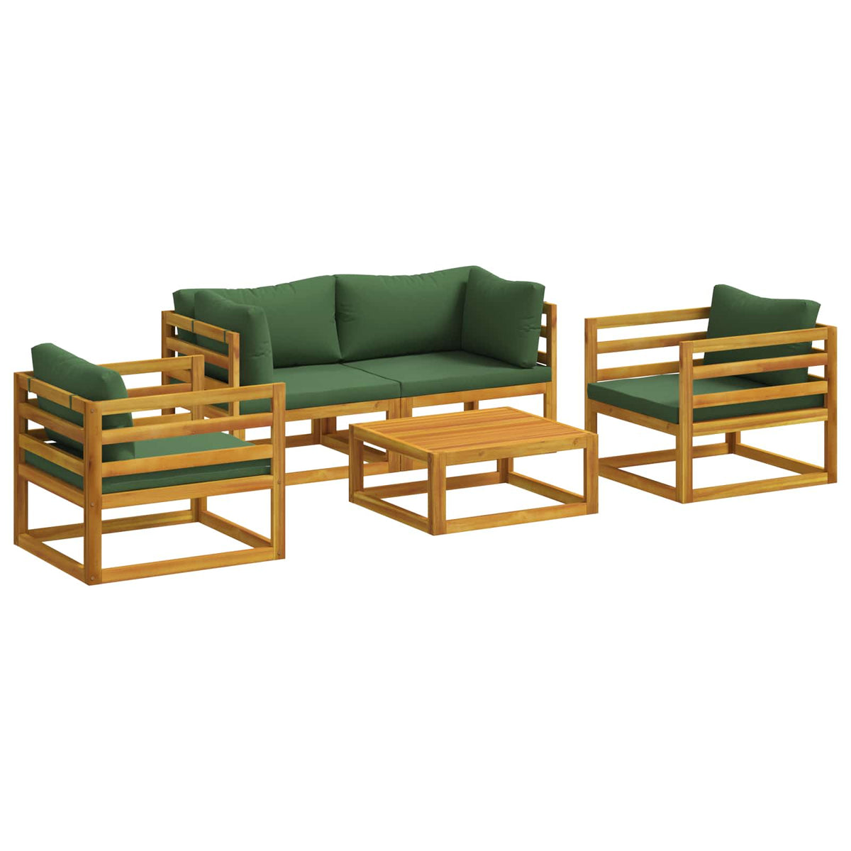 Set da giardino modulare 5 pezzi Naturale | homemem39
