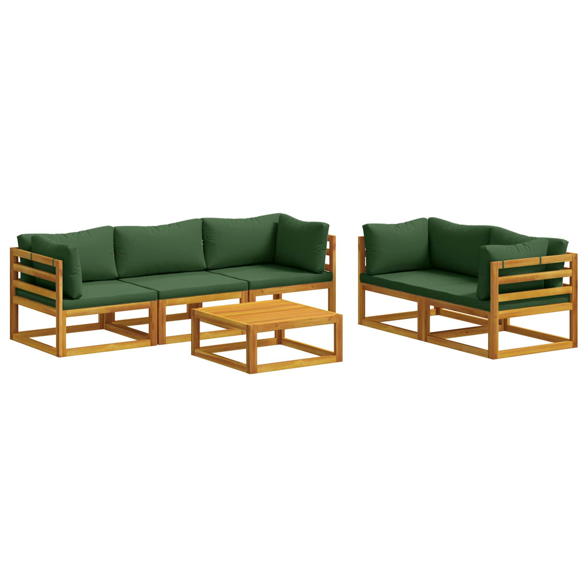 Set di divani 6 pz Naturale Legno di Acacia Massello | homemem39
