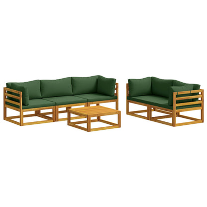 Set di divani 6 pz Naturale Legno di Acacia Massello | homemem39