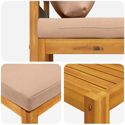 Set di divani 4 pz Naturale Legno di Acacia Massello | homemem39