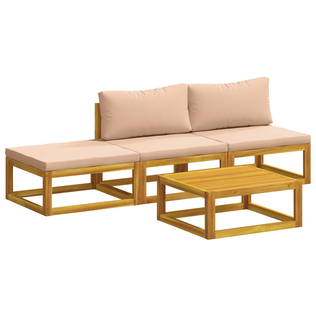Set di divani 4 pz Naturale Legno di Acacia Massello | homemem39