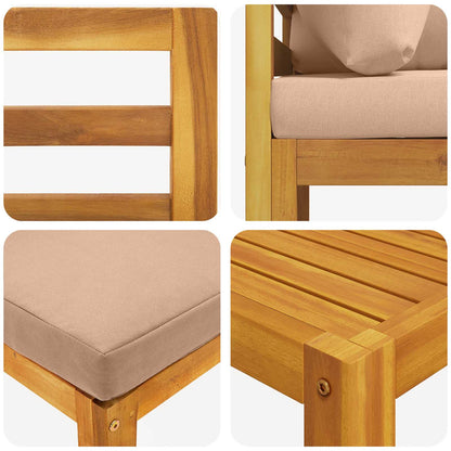 Set di divani 7 pz Naturale Legno di Acacia Massello | homemem39