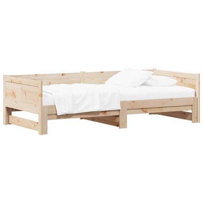Letto Giorno Estraibile Naturale 180 x 200 cm Pino massello | homemem39