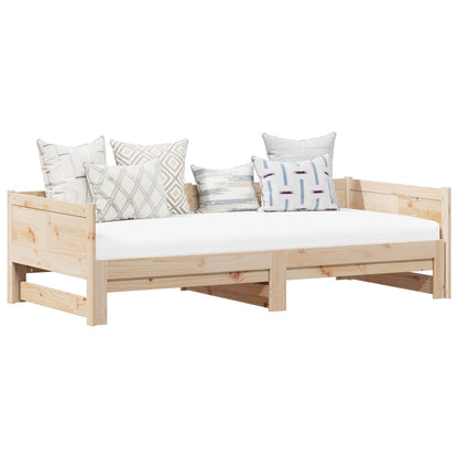 Letto Giorno Estraibile Naturale 180 x 200 cm Pino massello | homemem39