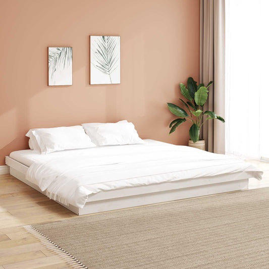Struttura del letto Bianco 200 x 200 cm Pino massello | homemem39