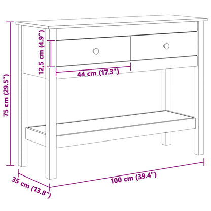 Tavolo consolle con cassetto Marrone cerato 100 x 35 x 75 cm | homemem39