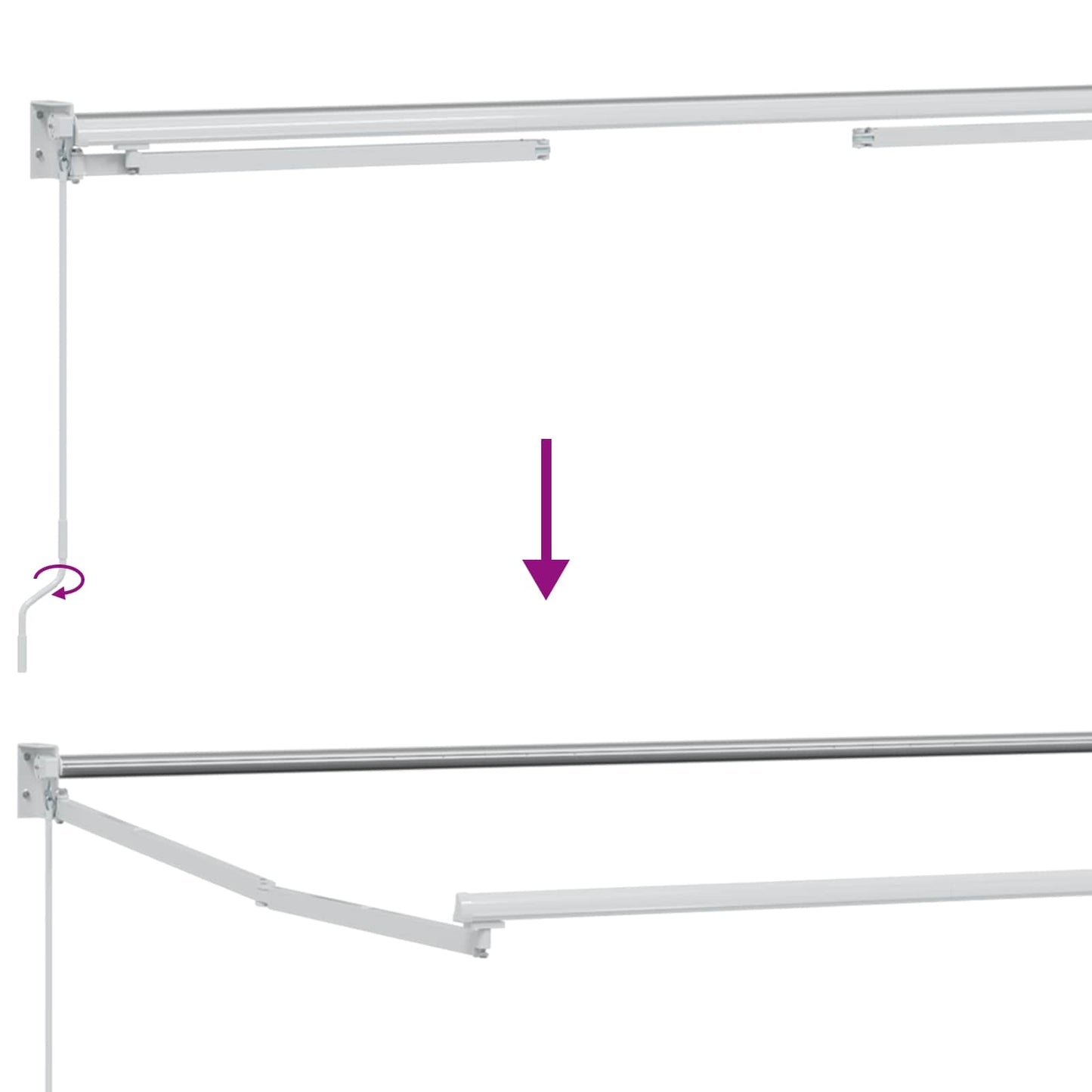 Struttura della tenda elettrica retrattile Bianco 3,5 x 2 m | homemem39