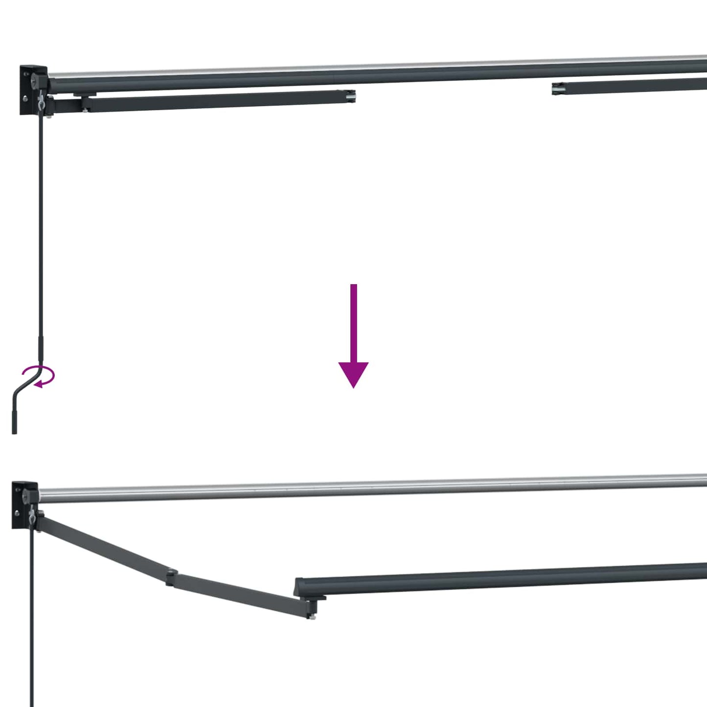 Struttura della tenda elettrica retrattile Antracite 3 x 2,5 m | homemem39
