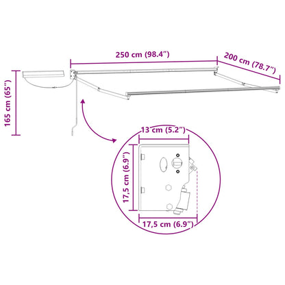 Struttura della tenda elettrica retrattile Antracite 2,5 x 2 m | homemem39