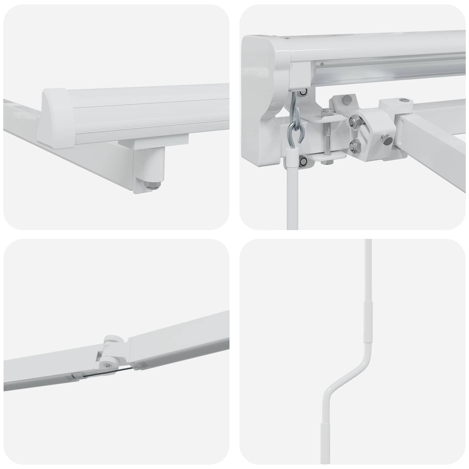 Cornice per Tenda Manuale con LED Bianco 3 x 2 m Alluminio | homemem39