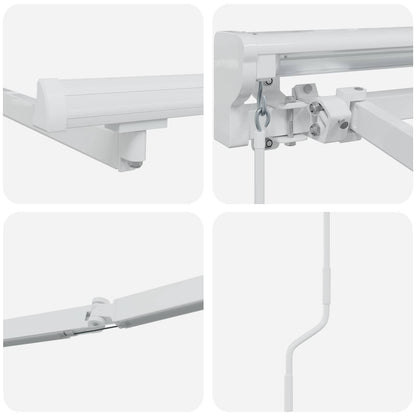 Cornice per Tenda Manuale con LED Bianco 4 × 3 m Alluminio | homemem39