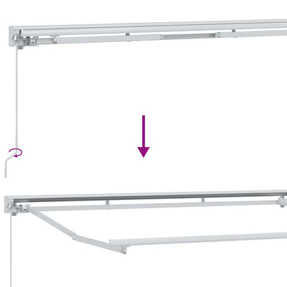 Cornice per Tenda Manuale con LED Bianco 4 × 3,5 m Alluminio | homemem39