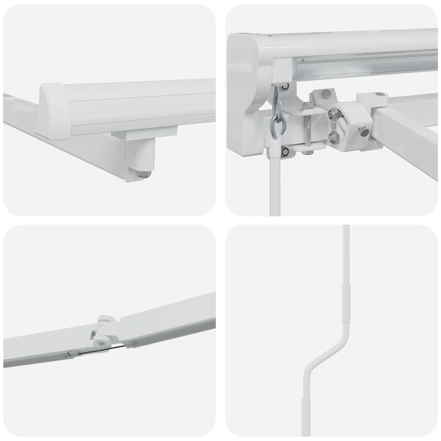 Cornice per Tenda Manuale con LED Bianco 4,5 × 3,5 m Alluminio | homemem39