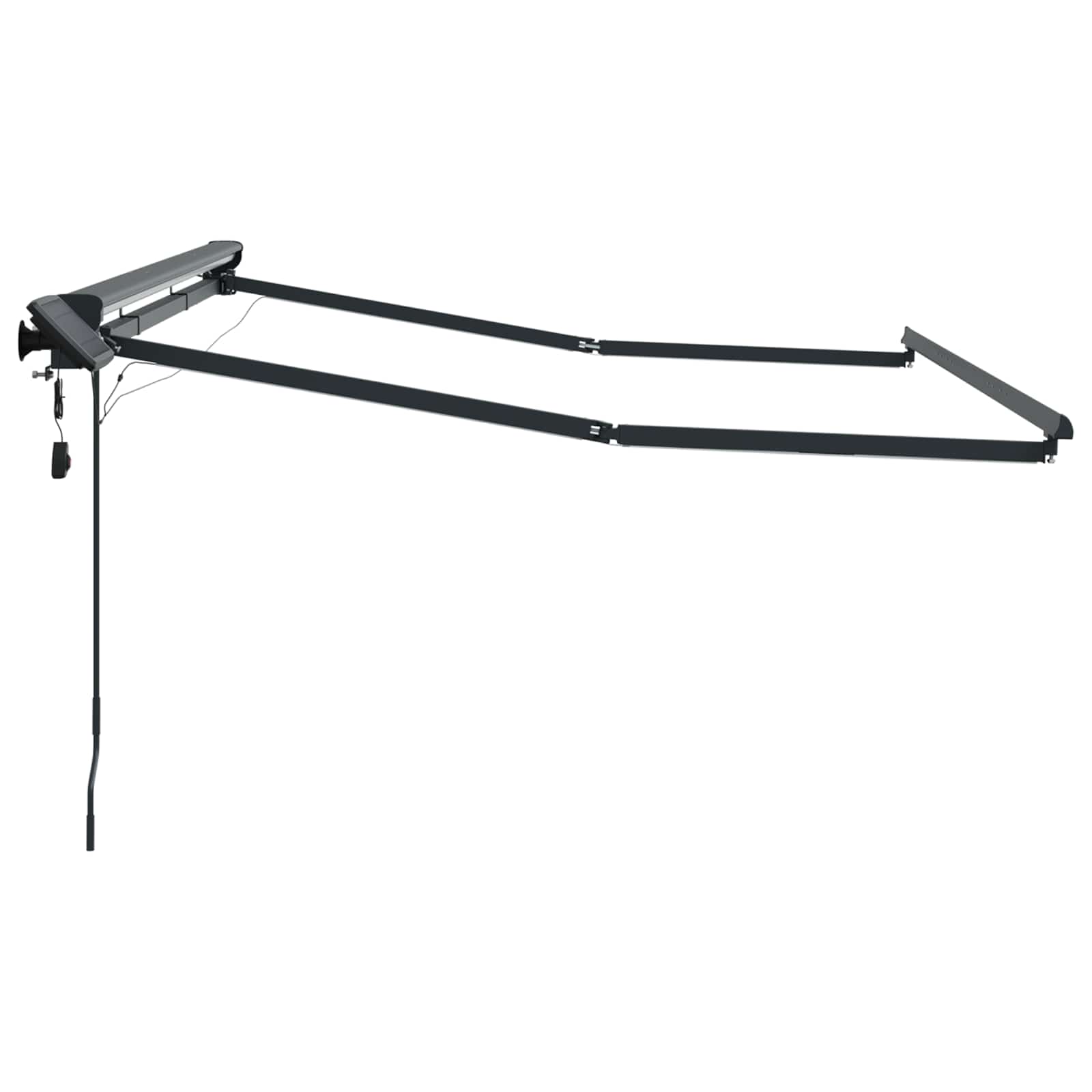 Cornice per Tenda Manuale con LED Antracite 3,5 x 2 m Alluminio | homemem39
