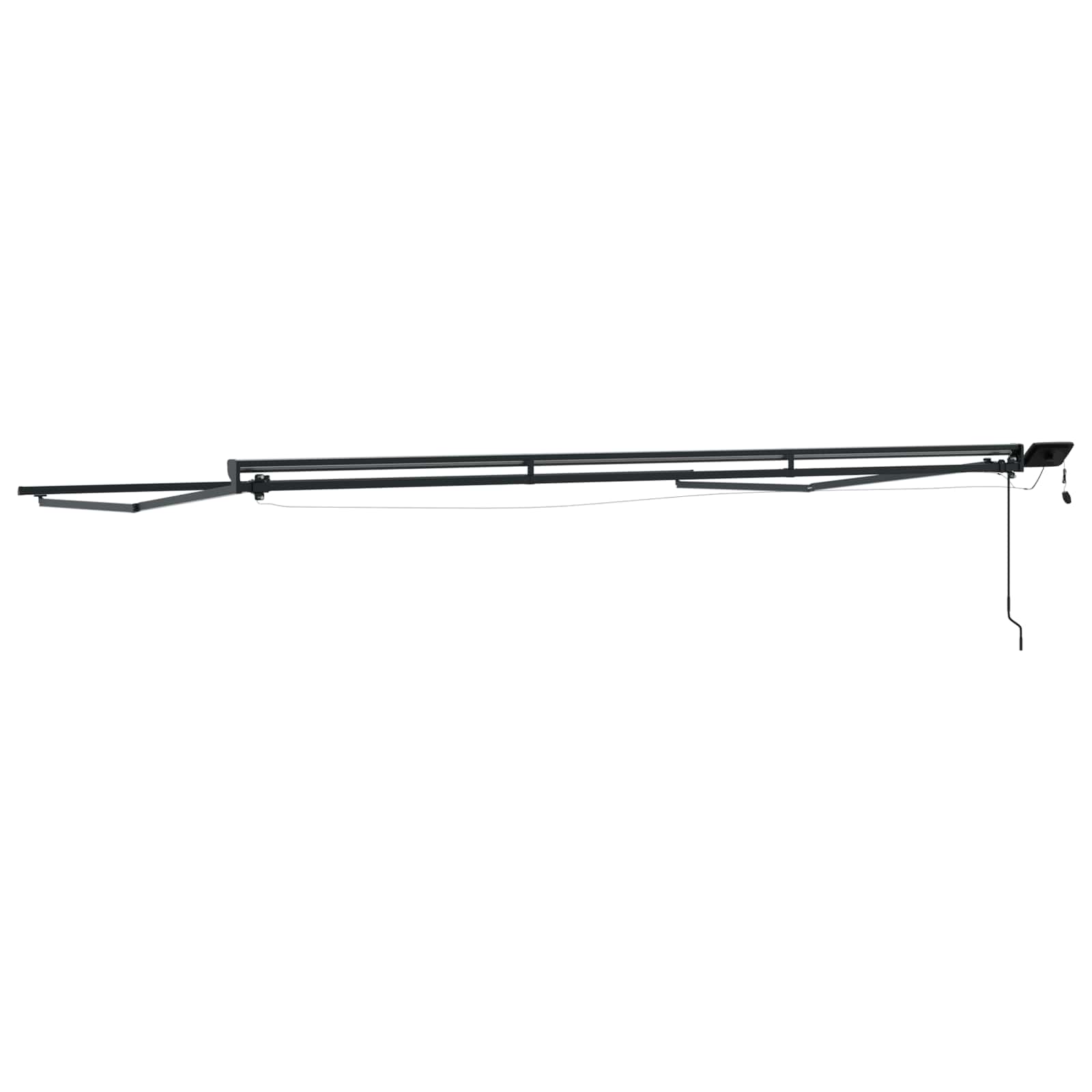 Cornice per Tenda Manuale con LED Antracite 4 × 3,5 m Alluminio | homemem39
