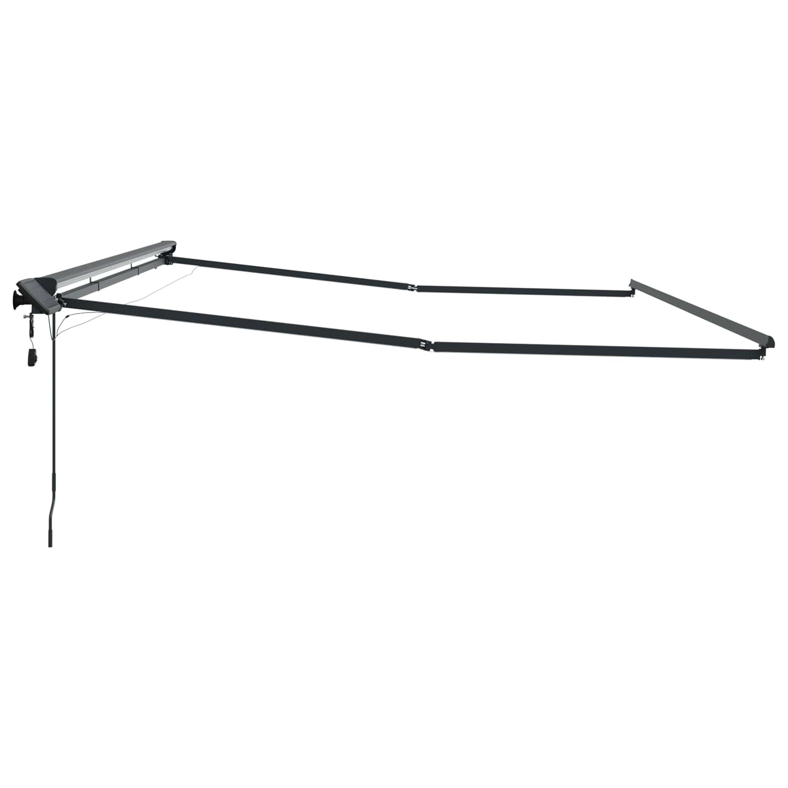 Cornice per Tenda Manuale con LED Antracite 5 x 3 m Alluminio | homemem39