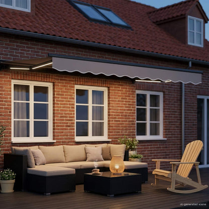 Telaio tenda elettrica con LED Antracite 3 x 2,5 m Alluminio | homemem39