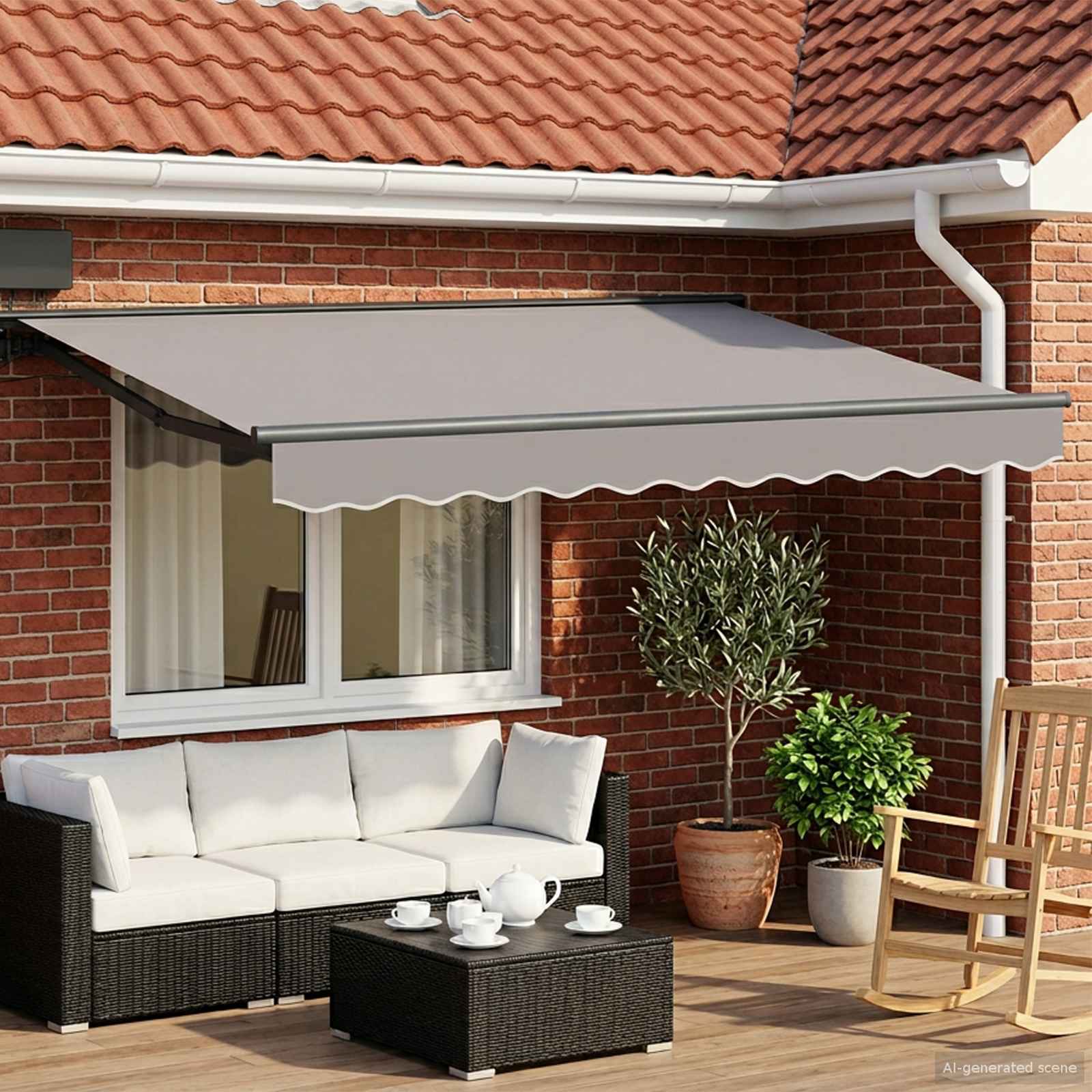 Telaio tenda elettrica con LED Antracite 3,5 x 2,5 m Alluminio | homemem39