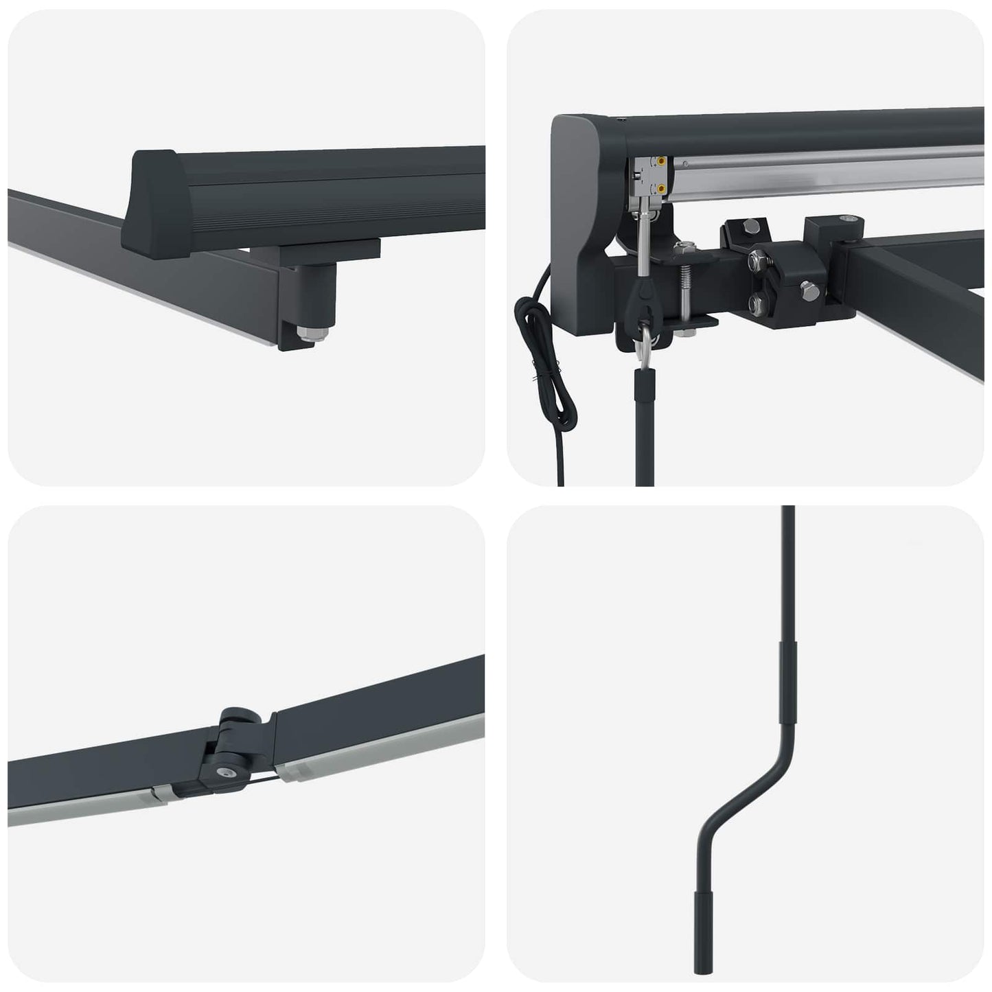 Telaio tenda elettrica con LED Antracite 4 × 3 m Alluminio | homemem39
