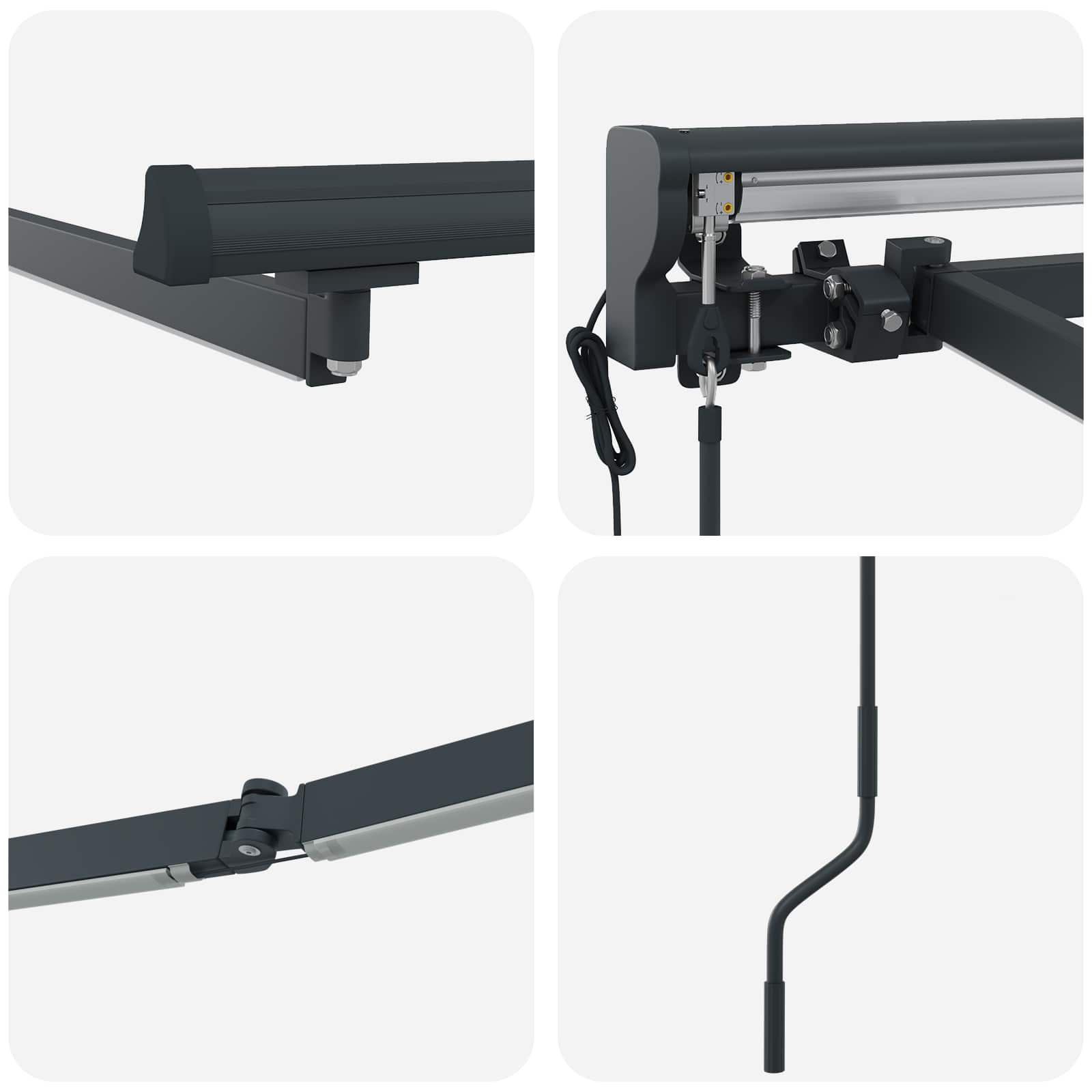 Telaio tenda elettrica con LED Antracite 4,5 × 3 m Alluminio | homemem39