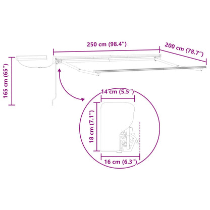 Struttura della tenda elettrica retrattile Bianco 2,5 x 2 m | homemem39