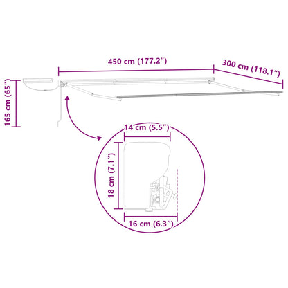 Struttura della tenda elettrica retrattile Bianco 4,5 × 3 m | homemem39