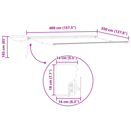 Struttura della tenda elettrica retrattile Antracite 4 × 3,5 m | homemem39