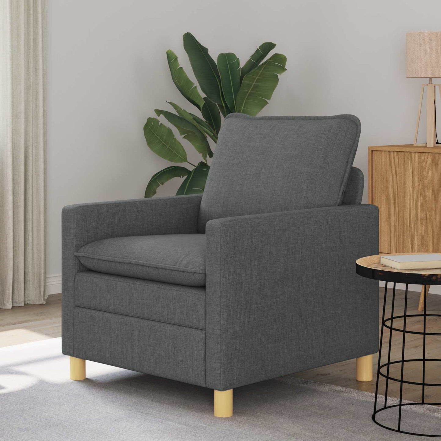 Divano Grigio Scuro 76 x 81 x 87,5 cm Tessuto