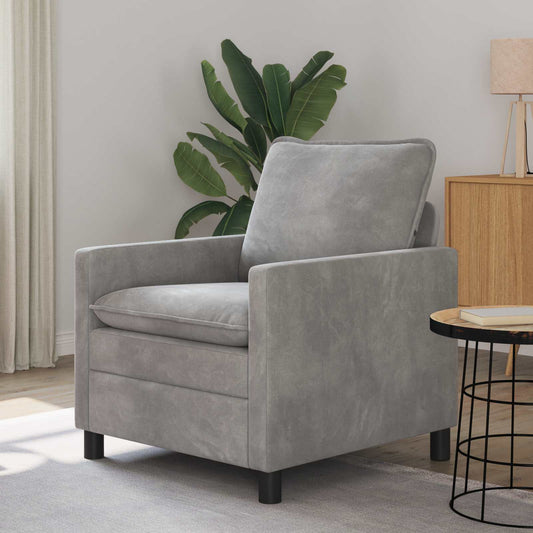 Divano Grigio Chiaro 76 x 81 x 87,5 cm Velluto