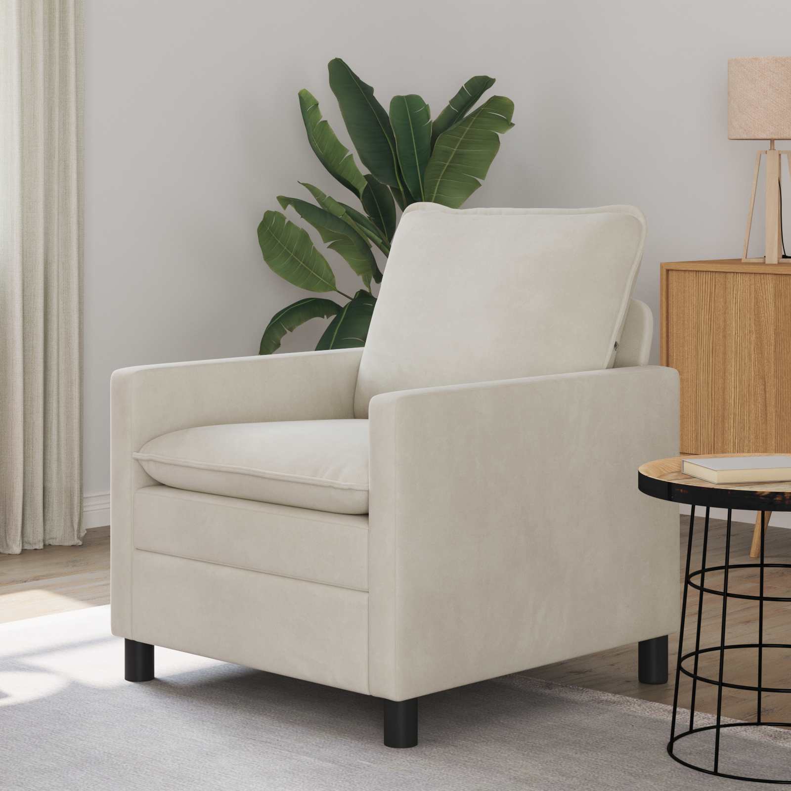 Divano Crema 76 x 81 x 87,5 cm Velluto | homemem39