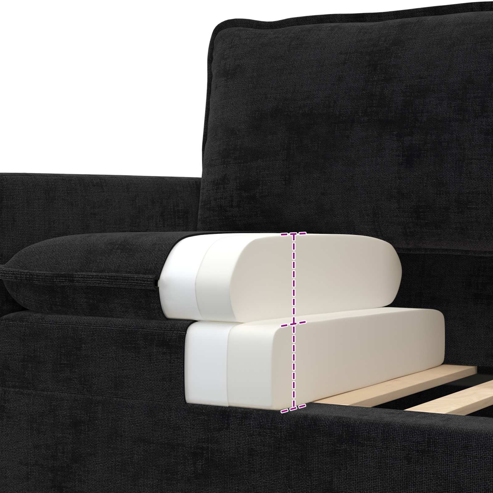 Divano Nero 76 x 81 x 87,5 cm Poliestere | homemem39