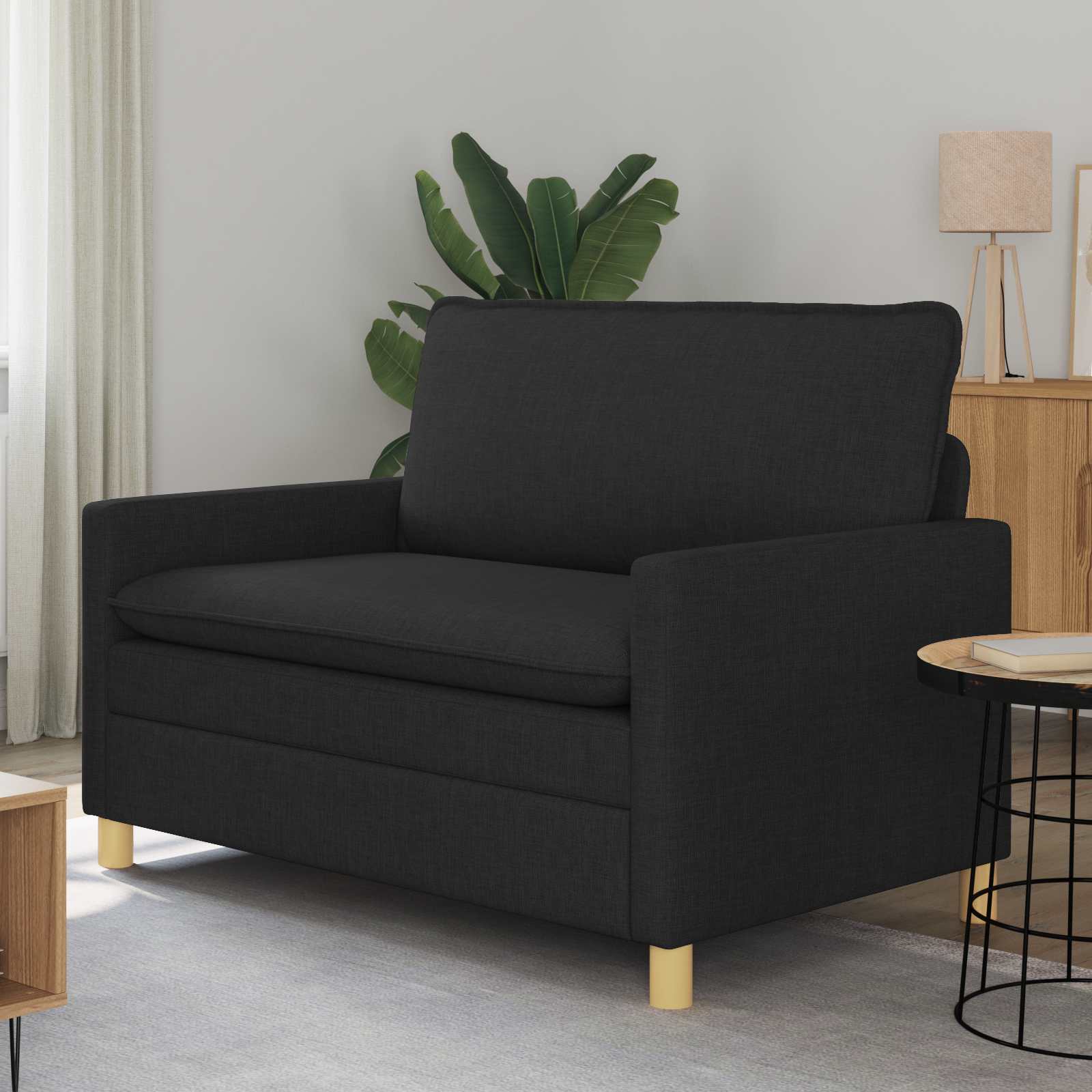 Divano Nero 126 x 81 x 87,5 cm Tessuto | homemem39