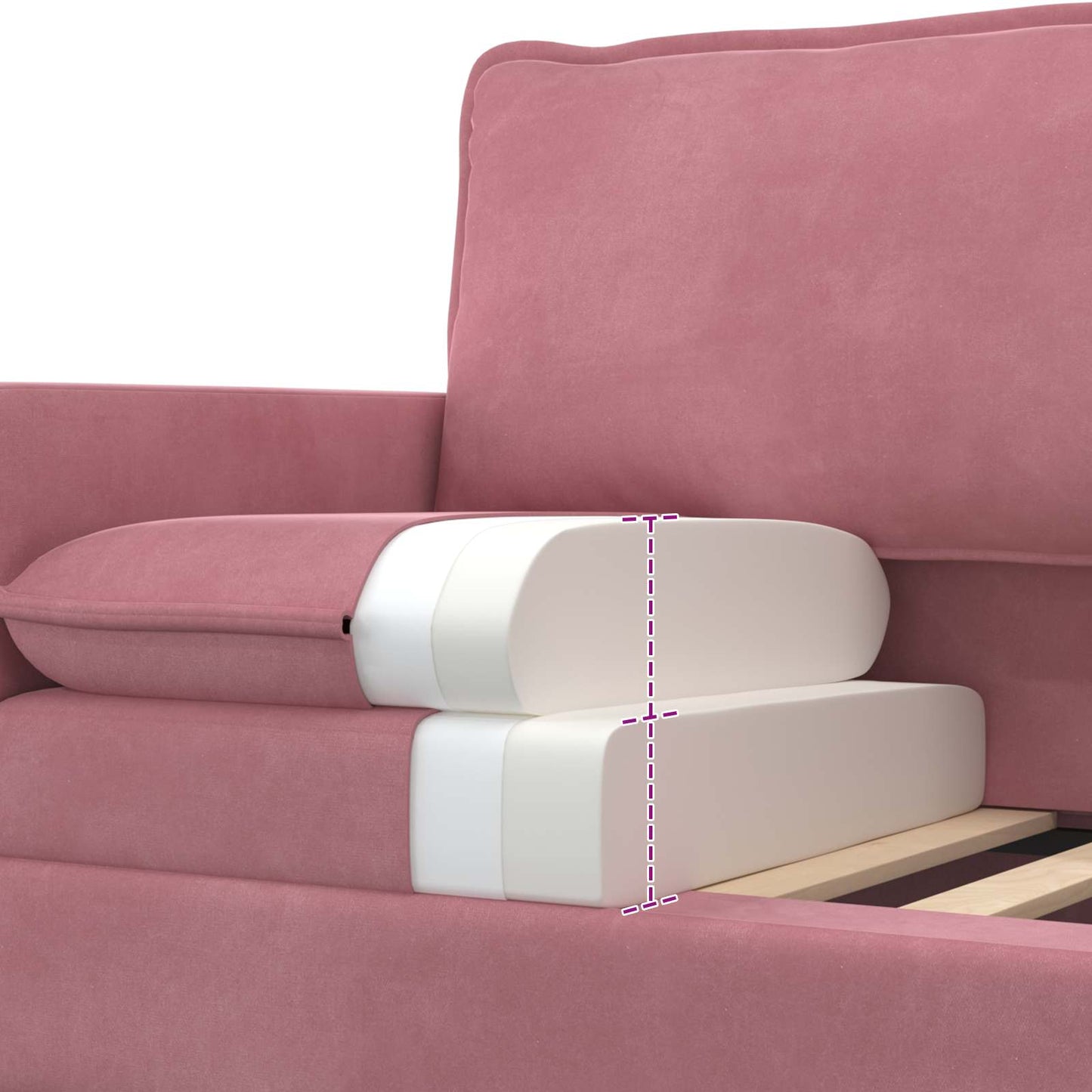 Divano Rosa 126 x 81 x 87,5 cm Velluto