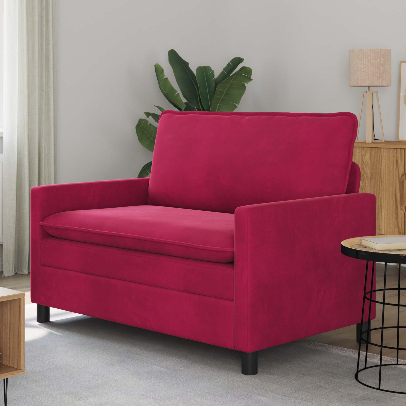 Divano Rosso Vino 126 x 81 x 87,5 cm Velluto | homemem39