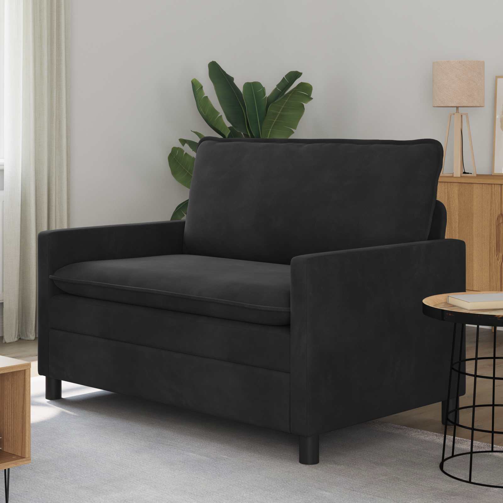 Divano Nero 126 x 81 x 87,5 cm Velluto | homemem39