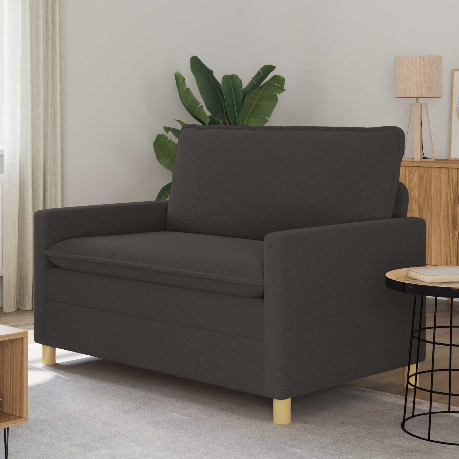Divano Grigio Scuro 126 x 81 x 87,5 cm Tessuto | homemem39