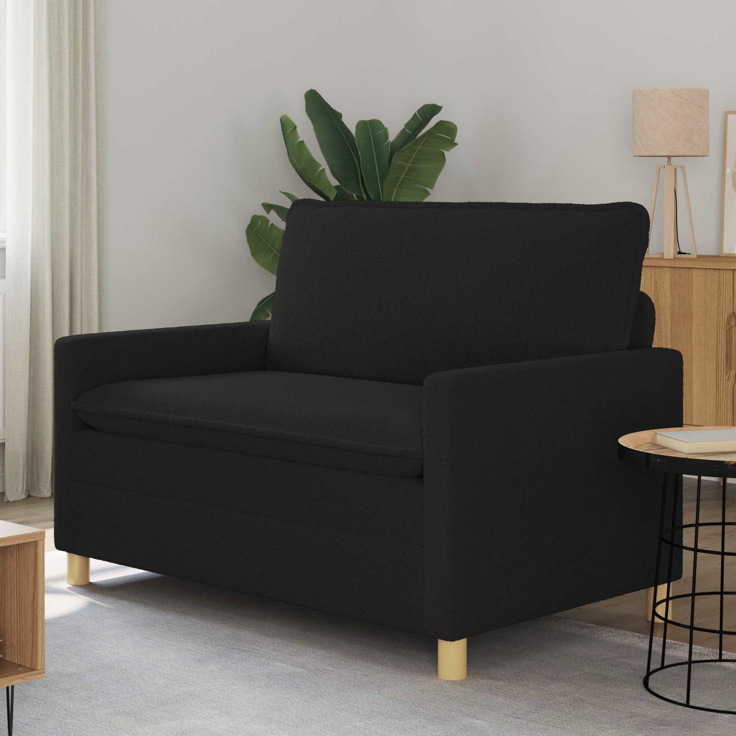 Divano Nero 126 x 81 x 87,5 cm Tessuto