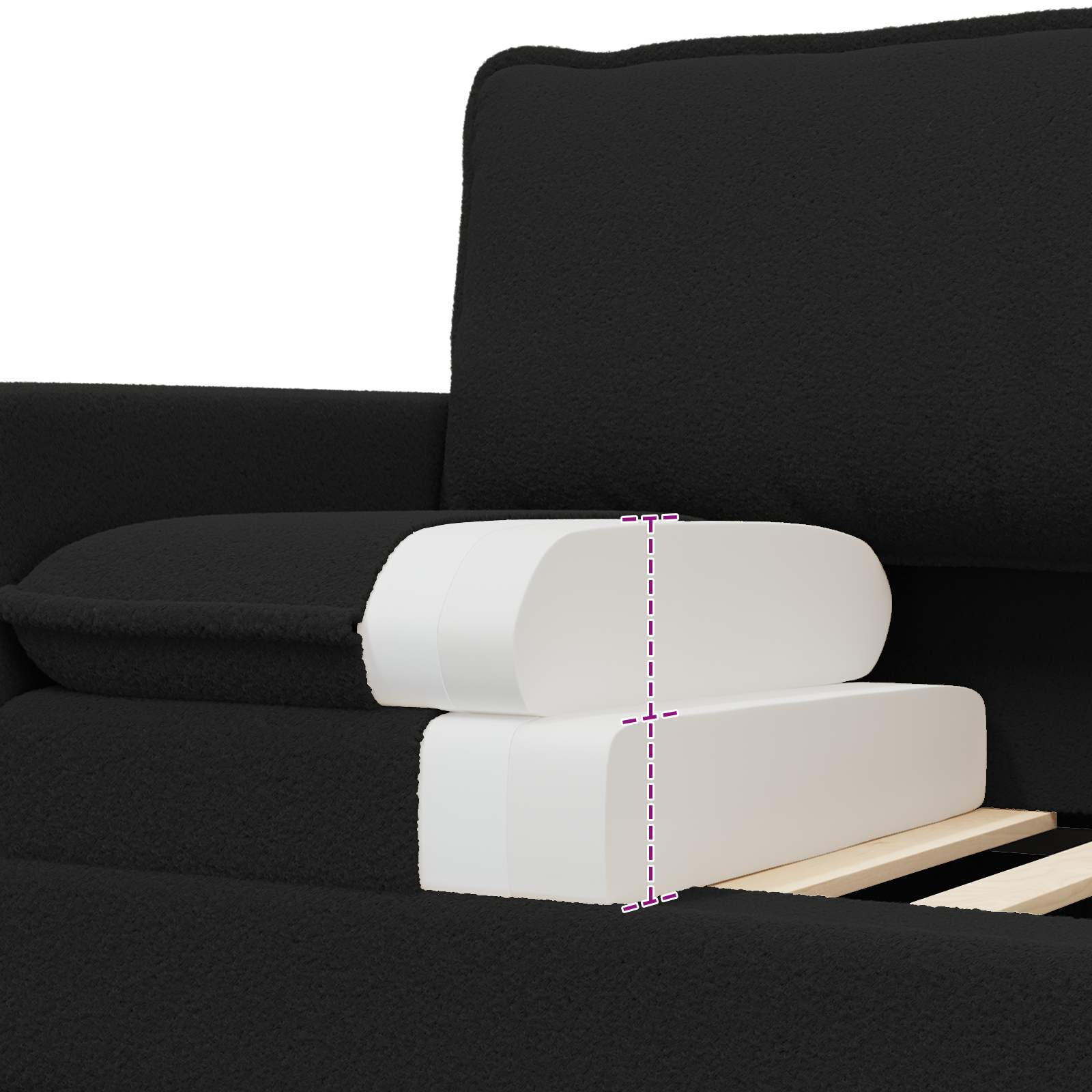 Divano Nero 126 x 81 x 87,5 cm Tessuto | homemem39