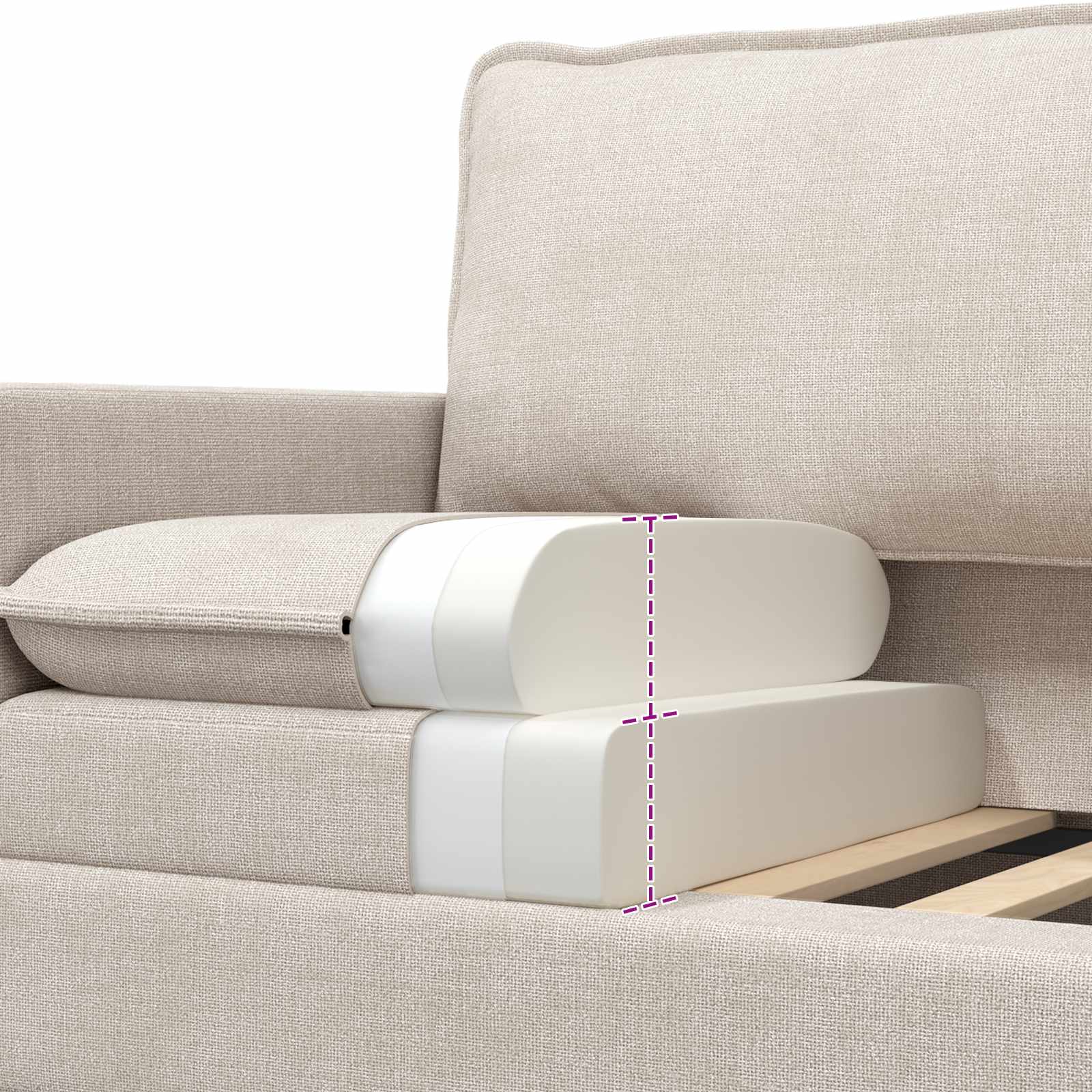 Divano Crema 126 x 81 x 87,5 cm Poliestere | homemem39