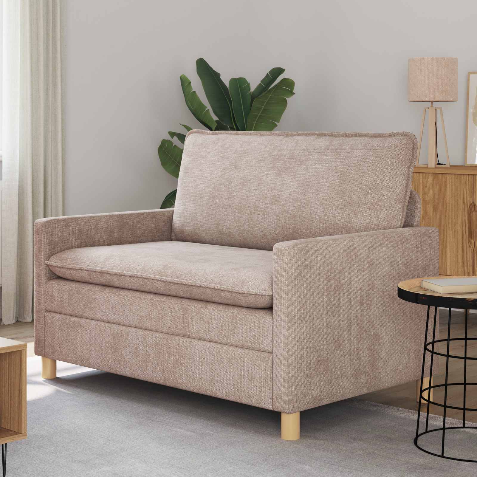 Divano Beige 126 x 81 x 87,5 cm Poliestere | homemem39