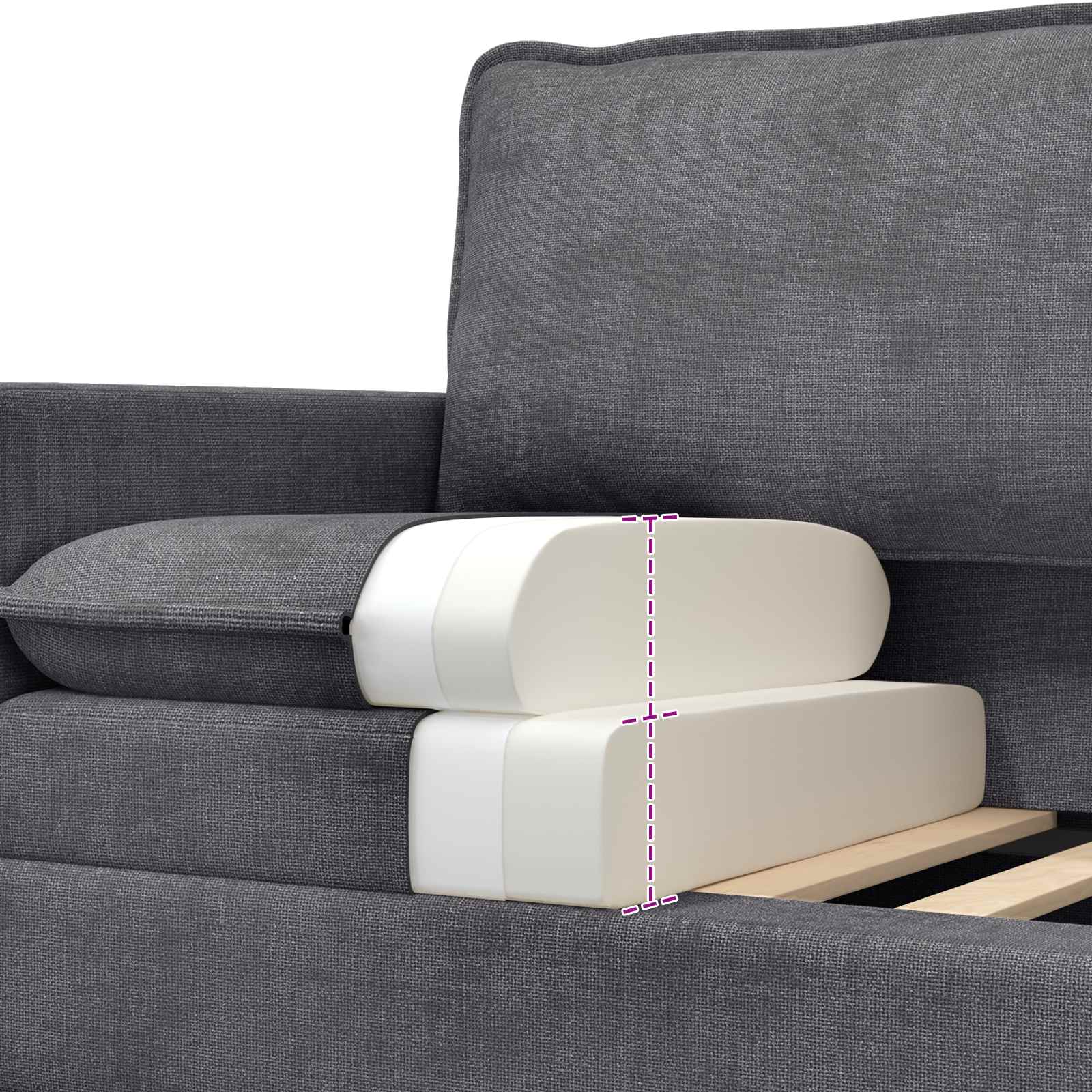 Divano Grigio Scuro 126 x 81 x 87,5 cm Poliestere | homemem39