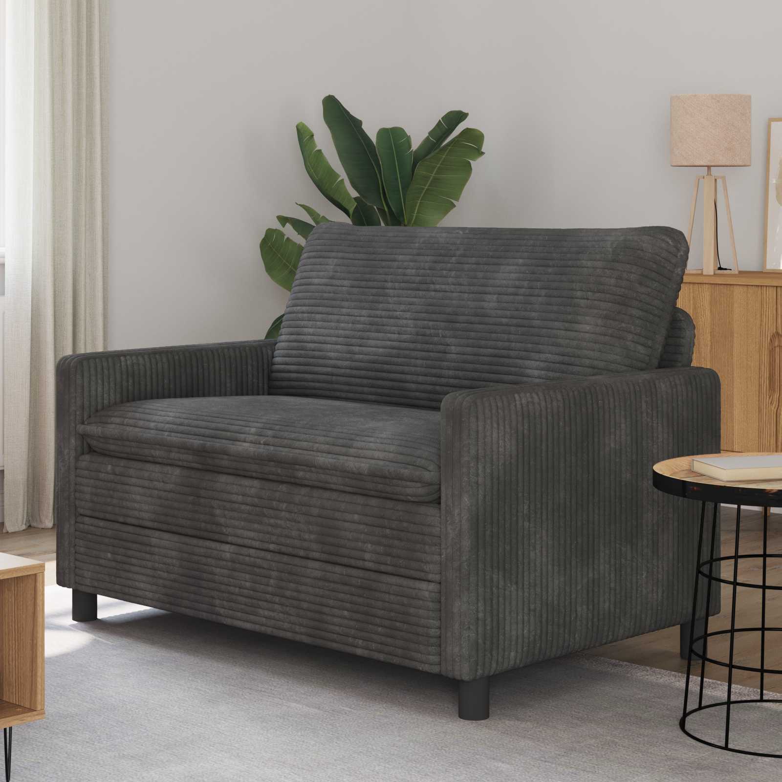 Divano Grigio Scuro 126 x 81 x 87,5 cm Poliestere | homemem39