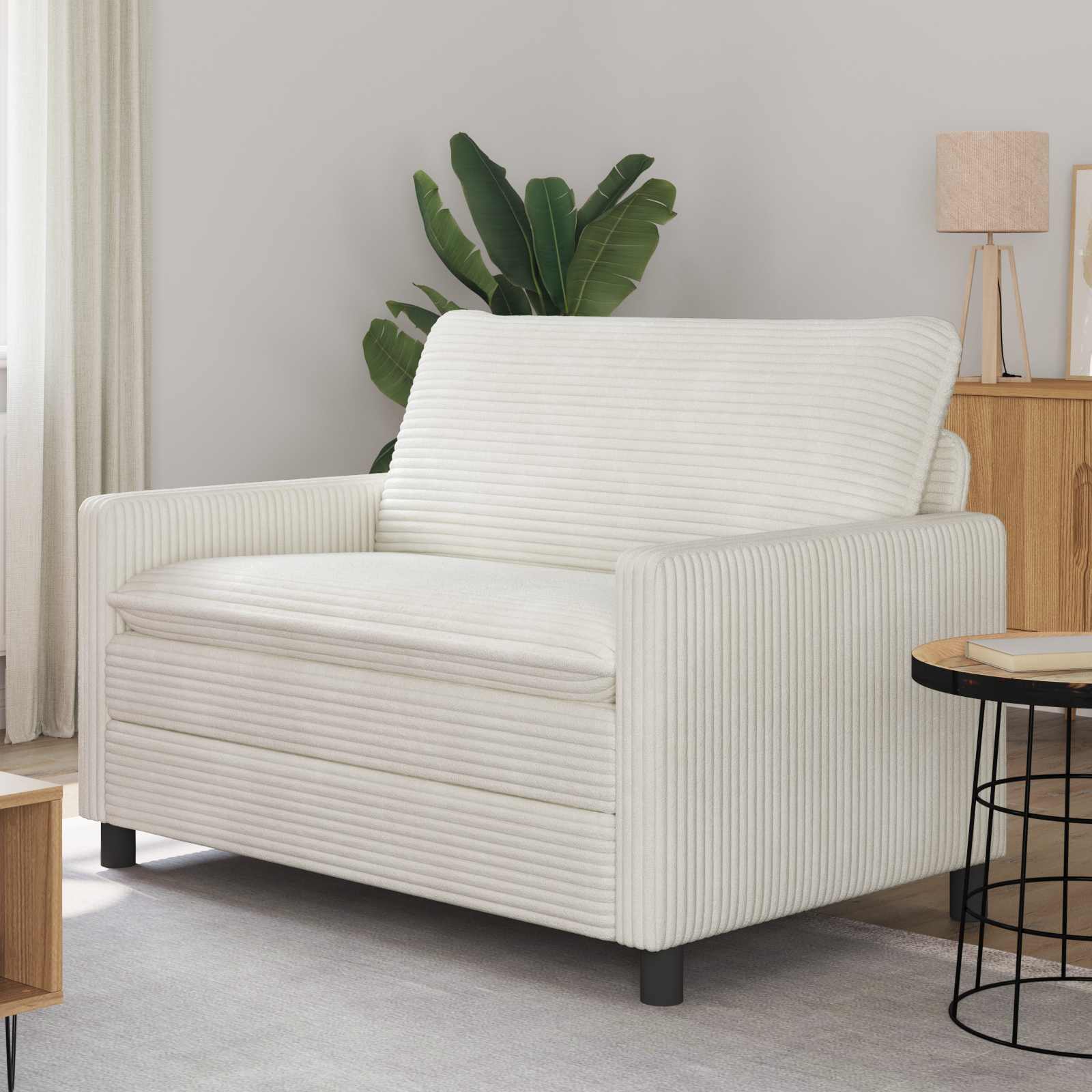 Divano Crema 126 x 81 x 87,5 cm Poliestere | homemem39