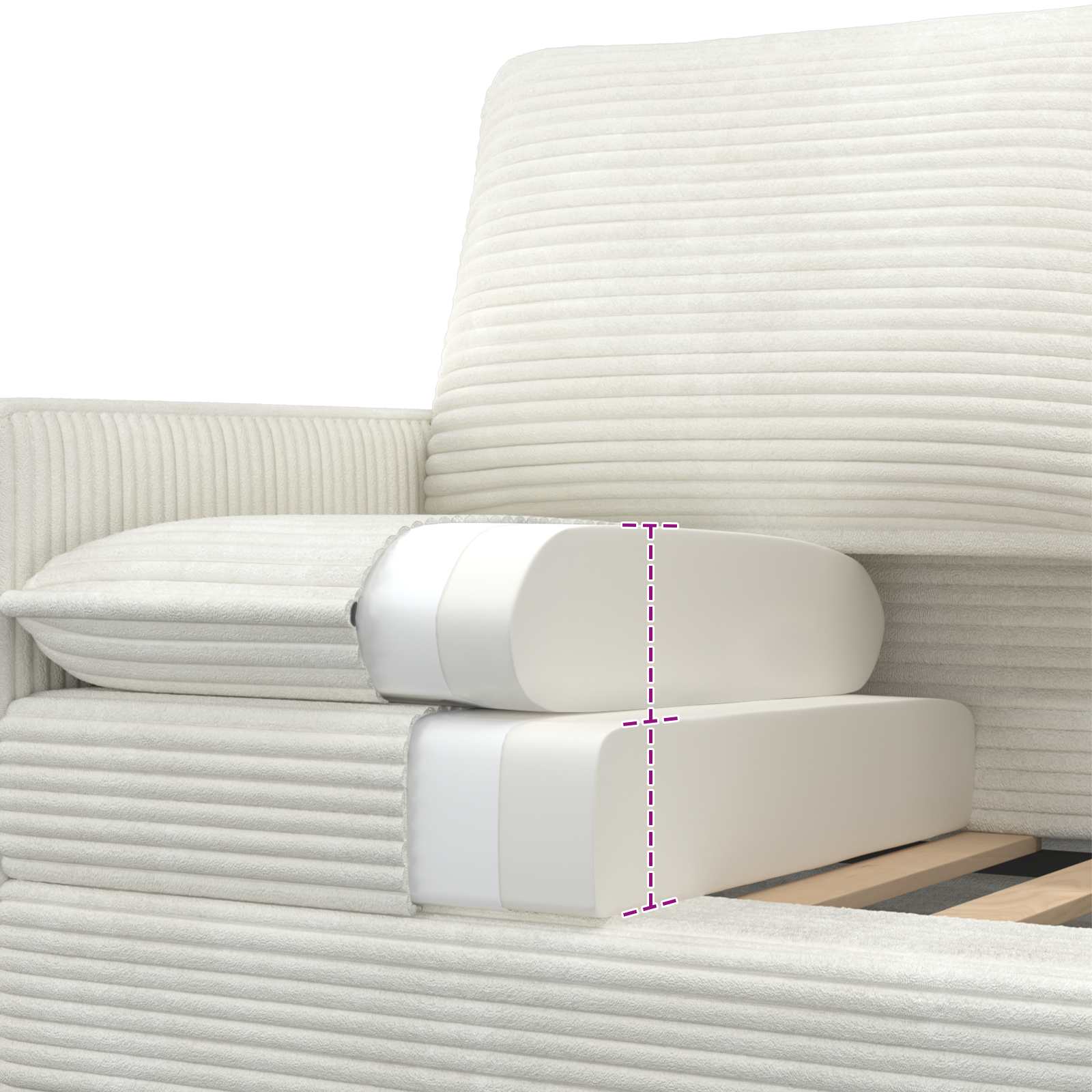 Divano Crema 126 x 81 x 87,5 cm Poliestere | homemem39